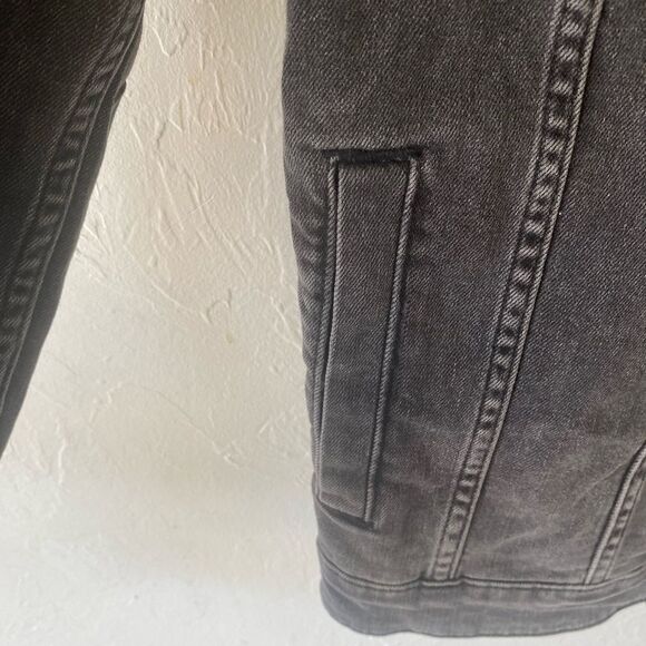 Asos Men black denim ash wash jean jacket - Picture 6 of 8